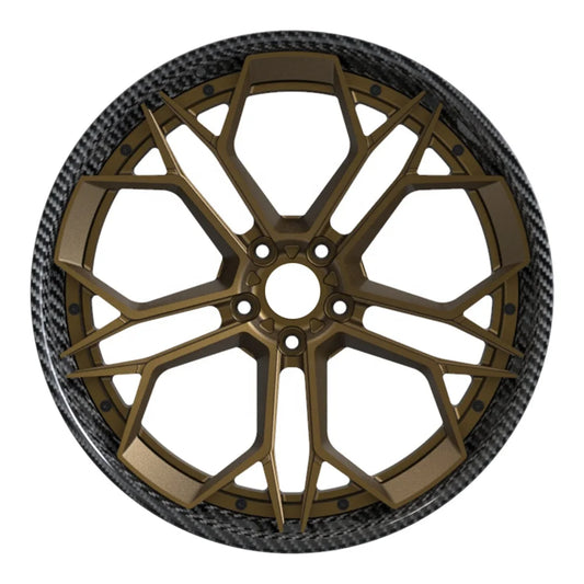 Brand 6061-T6 Aluminum Alloy Car Wheels Lips Covered with Carbon Fiber Coating Forged Custom Wheels