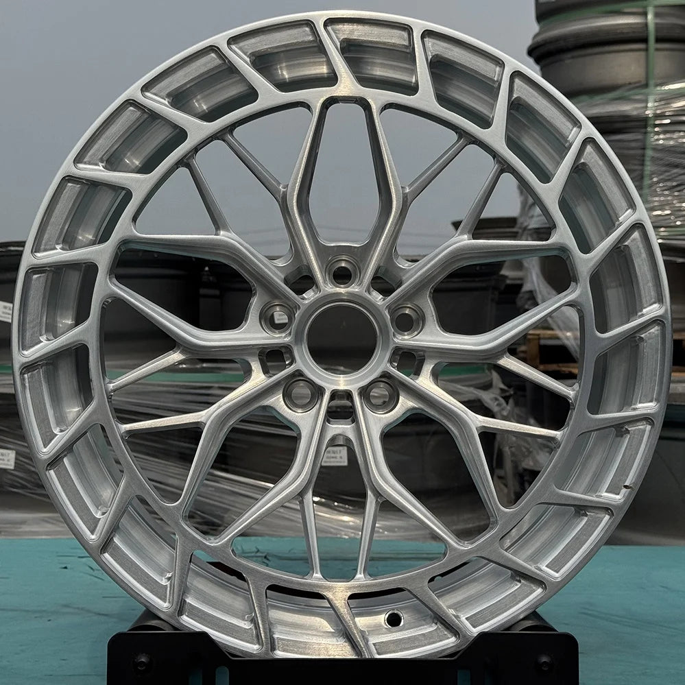 Forged Racing Car Wheels 5x120 Forged Monoblock Wheels Custom Brushed 6061-T6 Alloy Car Wheel Rims for Tesla Model S