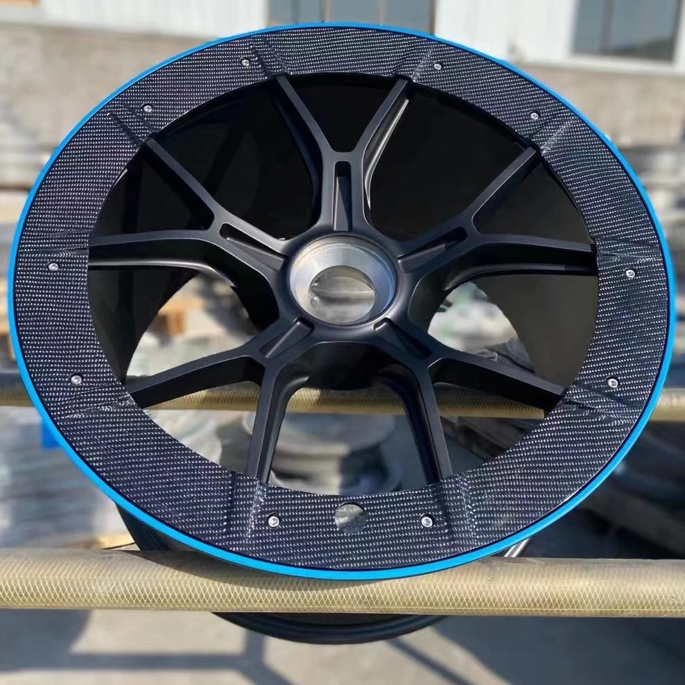 Monoblock Wheels Custom Aluminum Alloy Rims with Carbon Fiber Ring 19 20 21 22 24 26 Inch Forged Passenger Car Wheels