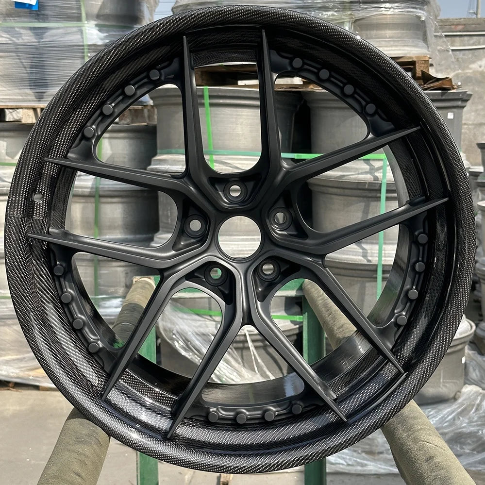 Forged Wheels 2 Piece Aluminum Alloy Rims 20 21 22 Inch Custom Carbon Fiber Wheels for 5x112 Passenger Car Wheels
