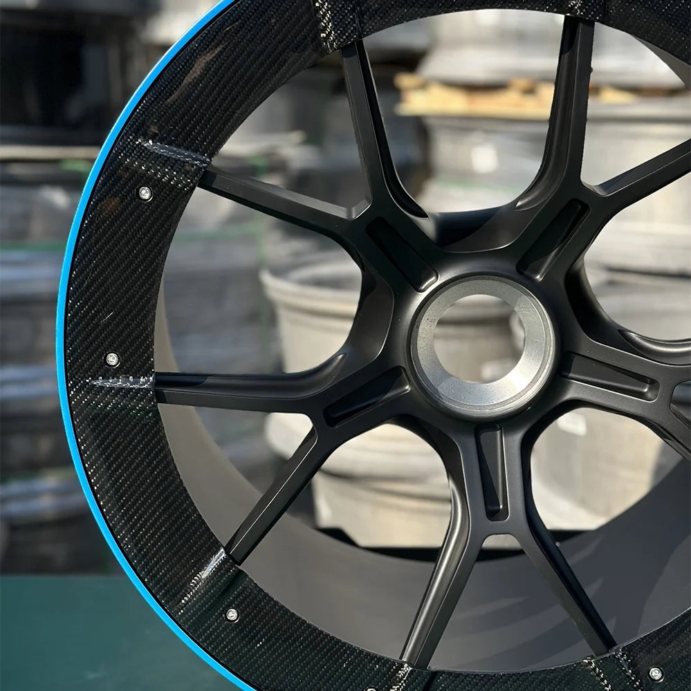 Monoblock Wheels Custom Aluminum Alloy Rims with Carbon Fiber Ring 19 20 21 22 24 26 Inch Forged Passenger Car Wheels