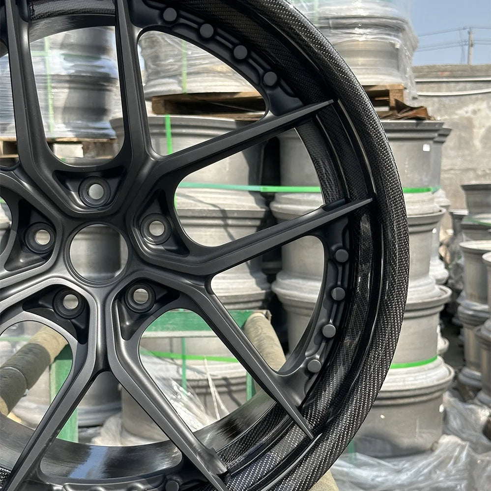 Forged Wheels 2 Piece Aluminum Alloy Rims 20 21 22 Inch Custom Carbon Fiber Wheels for 5x112 Passenger Car Wheels