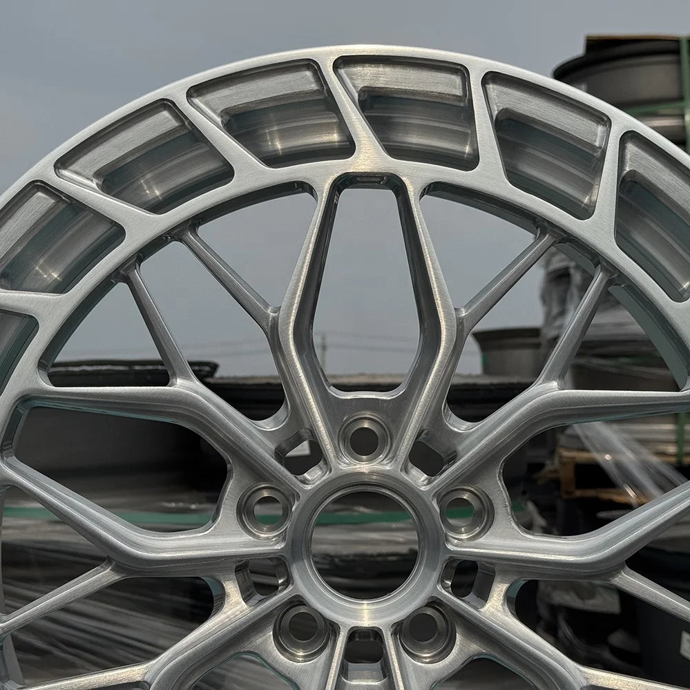 Forged Racing Car Wheels 5x120 Forged Monoblock Wheels Custom Brushed 6061-T6 Alloy Car Wheel Rims for Tesla Model S