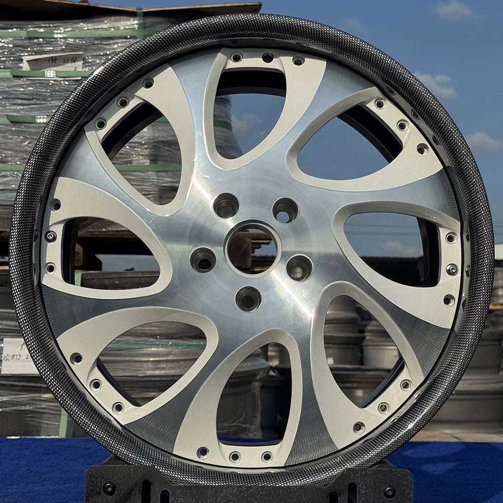 High Quality 19 20 21 22 24 Inch Forged 2-piece Sports Wheels Custom 5x114.3 6061-T6 Alloy Carbon Fiber Wheels for Racing Car