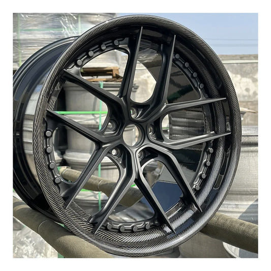 Forged Wheels 2 Piece Aluminum Alloy Rims 20 21 22 Inch Custom Carbon Fiber Wheels for 5x112 Passenger Car Wheels