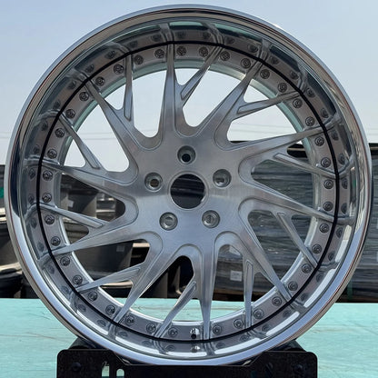 Forged 3-piece Wheel Style Custom Deep Lip 6061 Alloy Racing Car Wheels for BMW Mercedes Audi Porsche Lamborghini Corvette 