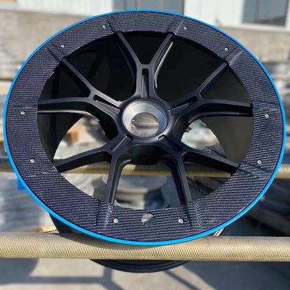 Monoblock Wheels Custom Aluminum Alloy Rims with Carbon Fiber Ring 19 20 21 22 24 26 Inch Forged Passenger Car Wheels