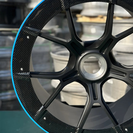 Monoblock Wheels Custom Aluminum Alloy Rims with Carbon Fiber Ring 19 20 21 22 24 26 Inch Forged Passenger Car Wheels