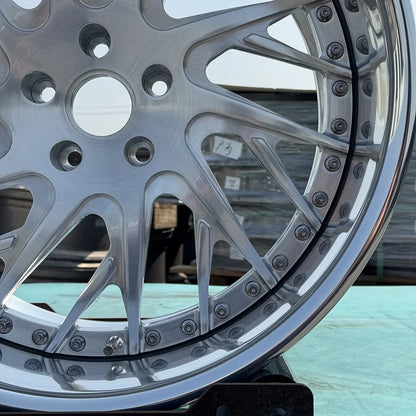 Forged 3-piece Wheel Style Custom Deep Lip 6061 Alloy Racing Car Wheels for BMW Mercedes Audi Porsche Lamborghini Corvette 